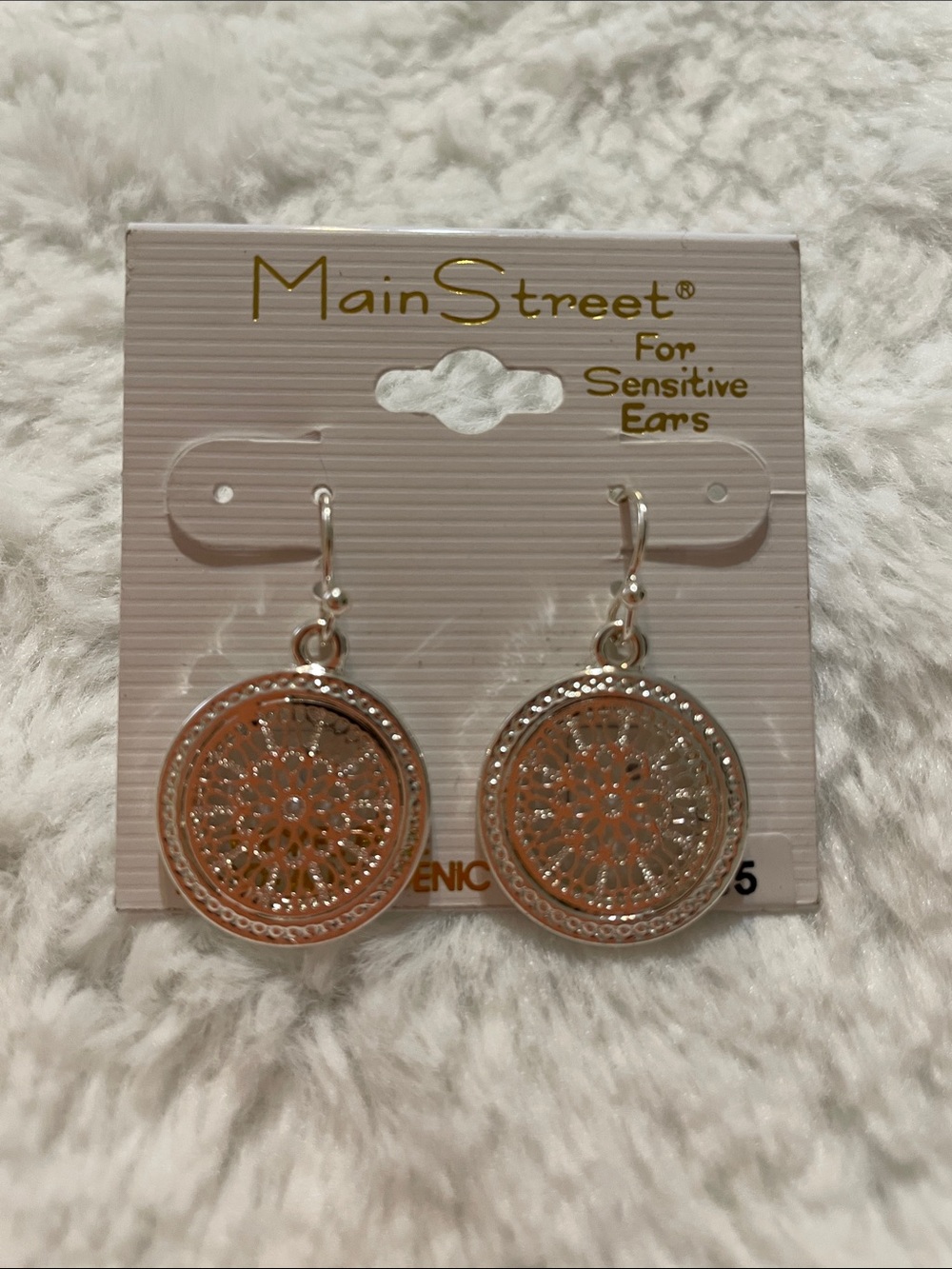 Silver Filigree Drop Earrings for Sensitive Ears - Silver